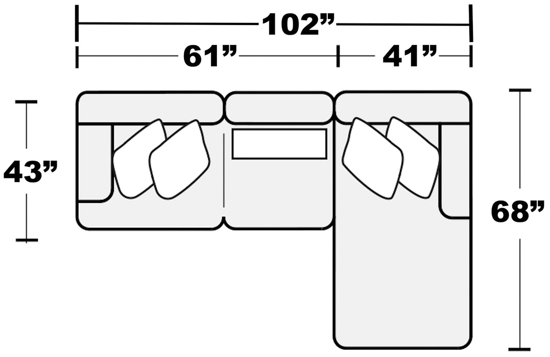 Titan - Sectional With Comfort Coil Seating And Accent Pillows