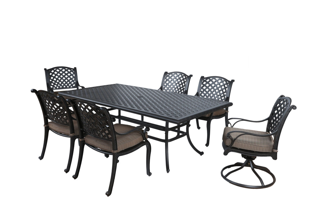 Rectangular 6 Person 85.83" Long Dining Set With Cushions