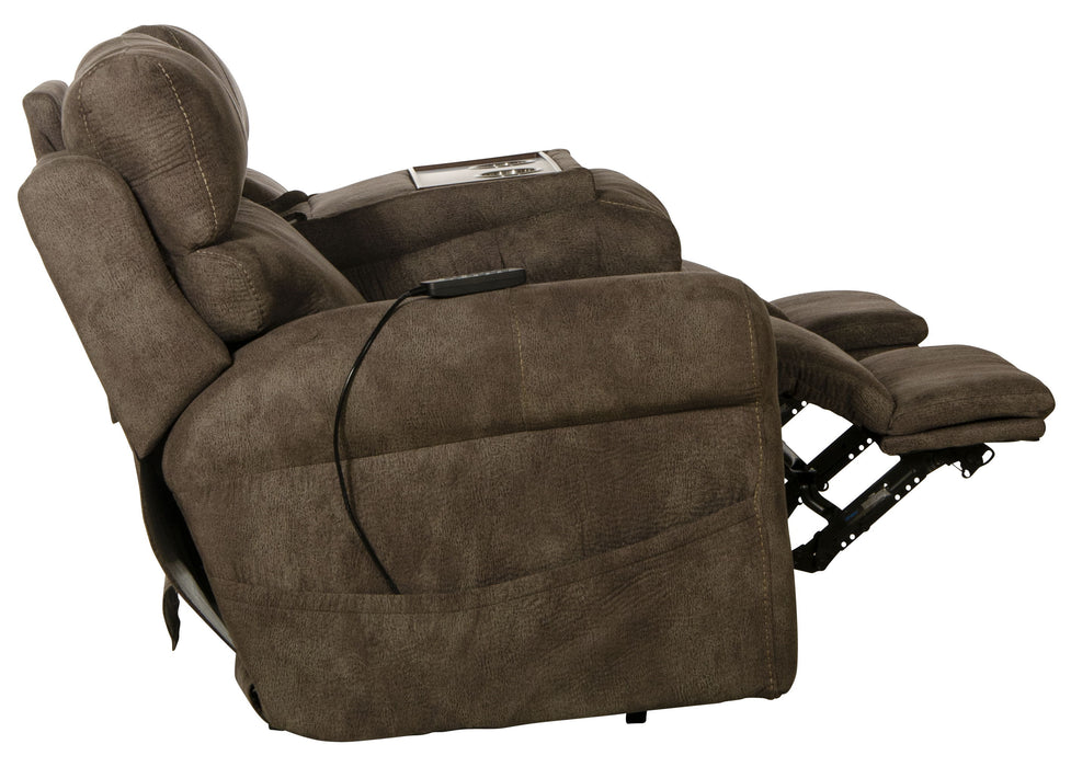 Tranquility - Power Headrest Power Lay Flat Reclining Sofa With DDT / CR3 Heat / Massage / Lumbar - Pewter