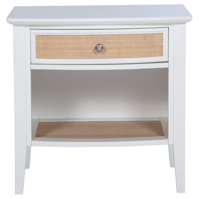 Bexhill - 1-Drawer Nightstand Bedside Table - White