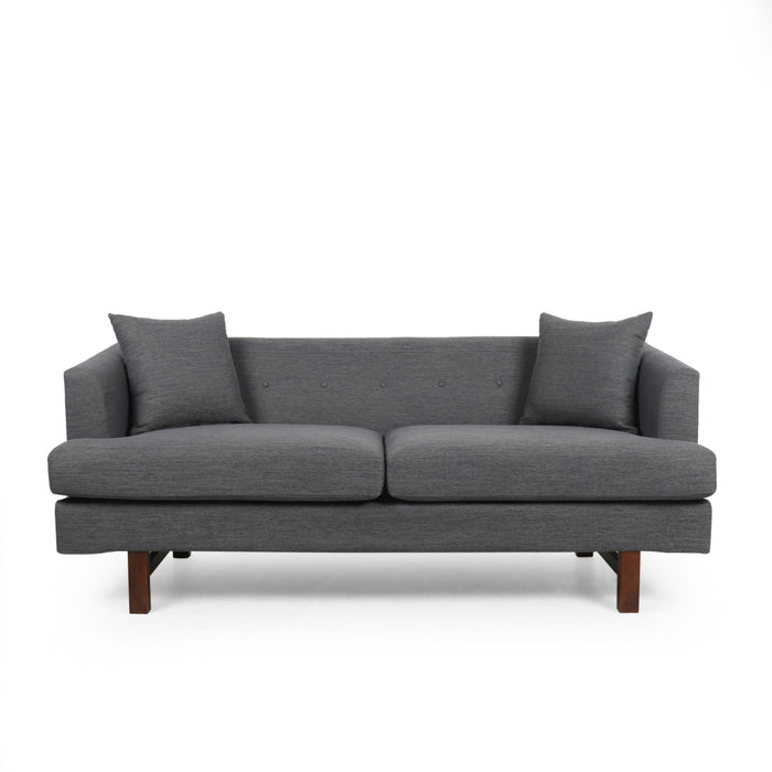 Comfy 3 Seat Sofa With Wooden Legs, For Living Room And Study - Charcoal