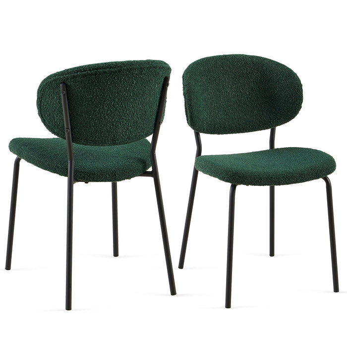 Boucle Dining Chairs, Dining Chairs With Metal Legs For Dining Room, Kitchen, Living Room