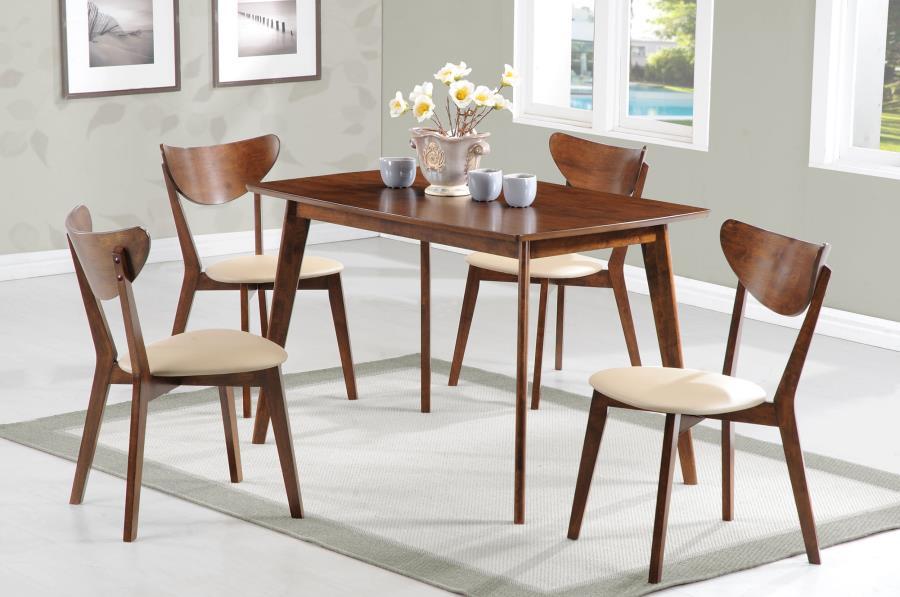 Kersey - Dining Side Chairs With Curved Backs (Set of 2) - Beige And Chestnut