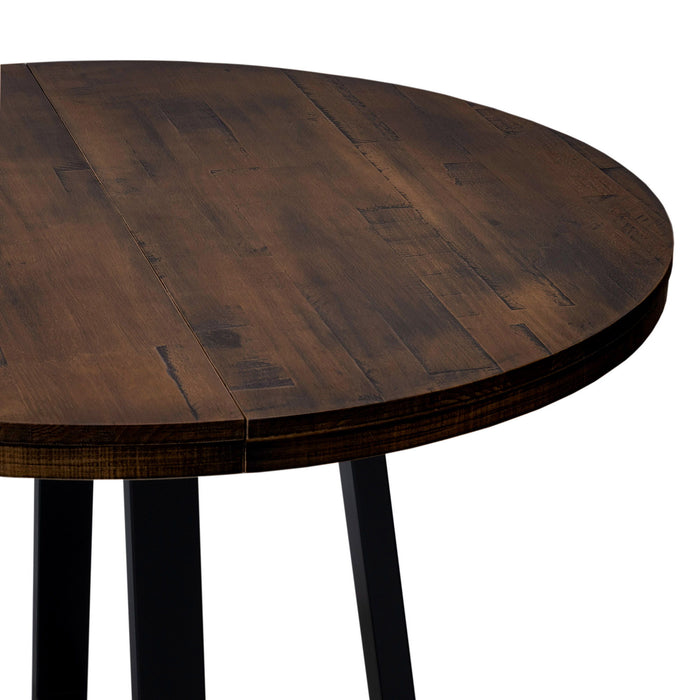 Rustic Distressed Solid Wood Round Dining Table