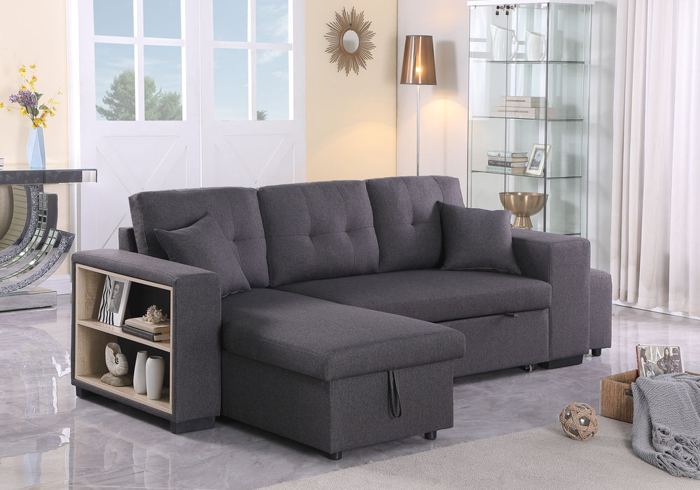 Daniel - Upholstered Reversible Sectional With Pull Out Loveseat