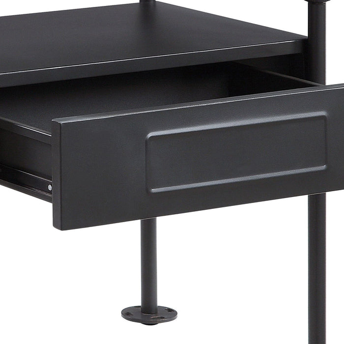 Nicipolis - Glass Nightstand - Gray