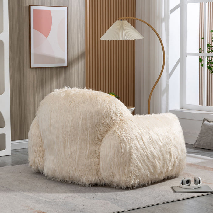 Bean Bag Chair Lazy Long Hair Sofa Bean Bag Chair Adult, Teen High Density Foam Filled Modern Focus Chair Comfortable Living Room, Bedroom Chair