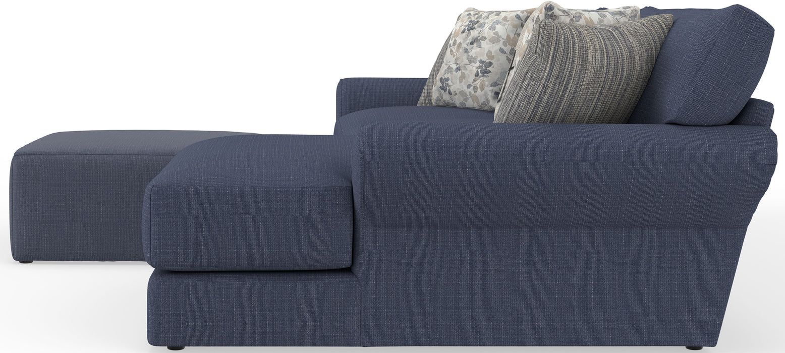 Cape May - Sofa Chaise With Comfort Coil Seating, 41" Cocktail Ottoman And 5 Accent Pillows