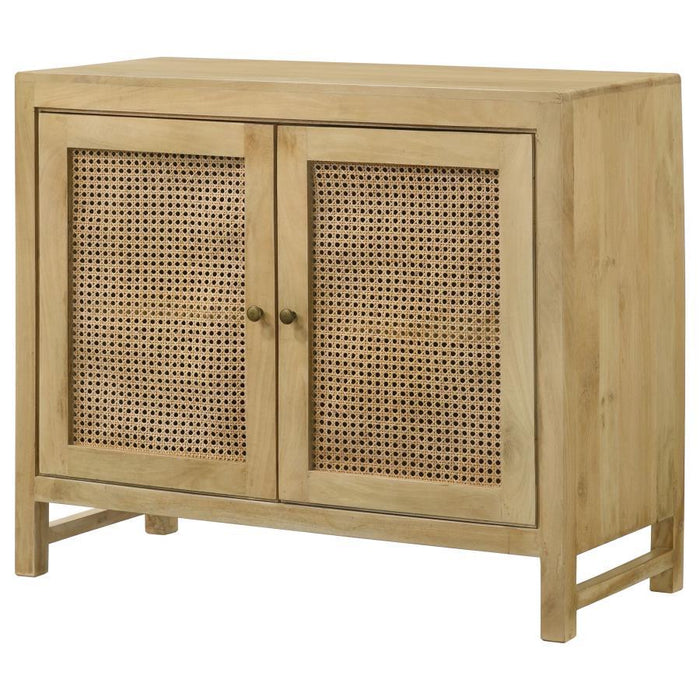 Zamora - Wood Accent Cabinet With Woven Cane