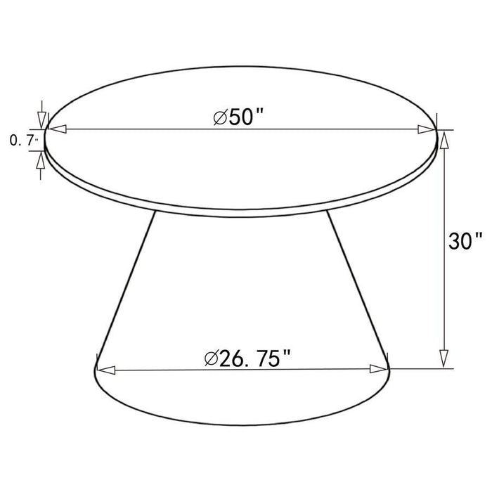 Ambrose - Round Dining Table Genuine Marble With Stainless Steel - White And Gold