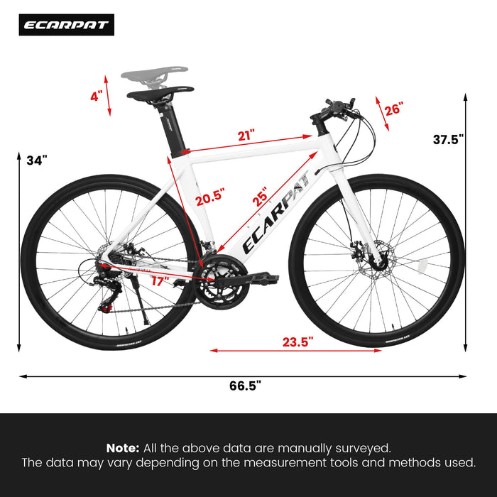 A28314 700C Ecarpat Road Bike, 14-Speed Shimano Disc Brakes, Light Weight Aluminum Frame, Racing Bike City Commuting Road Bicycle For Men Women