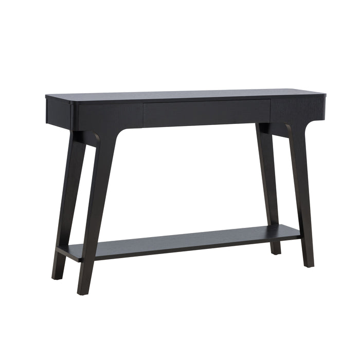 Hallway Console Table With Storage Drawer And Bottom Shelve - Black