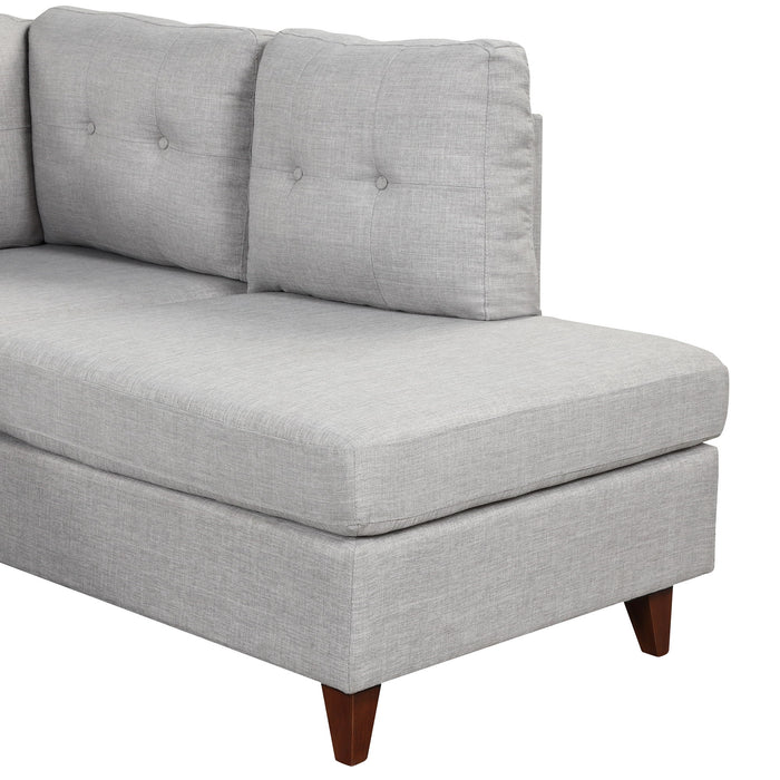 Modern Linen Fabric Sofa, L-Shape Couch With Chaise Lounge, Sectional Sofa With One Lumbar Pad