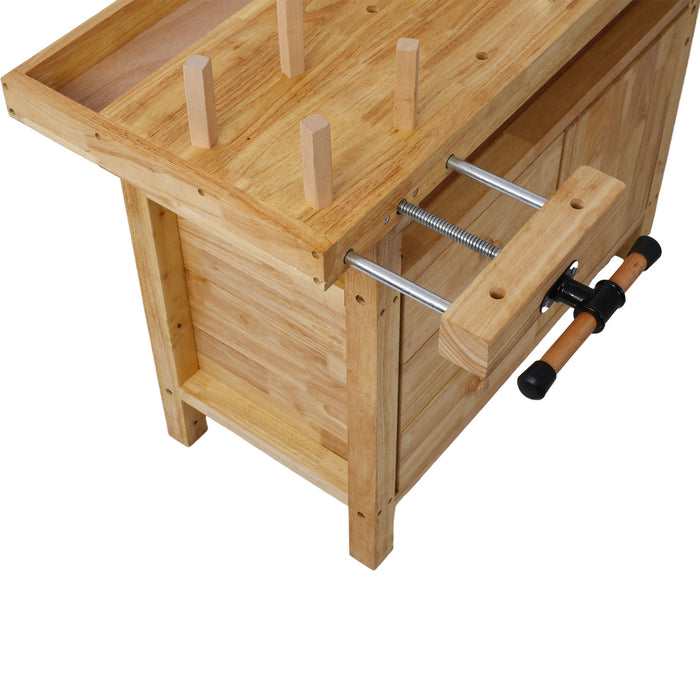 Wood Workbench For Garage Workshop And Home - Natural