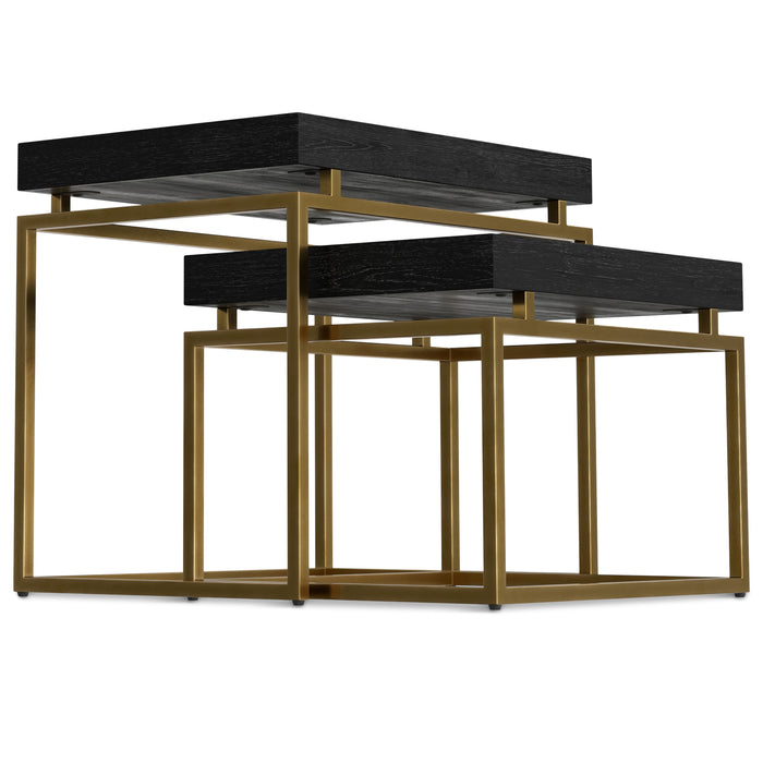 Macy - 2 Pc Nesting Table - Black, Gold