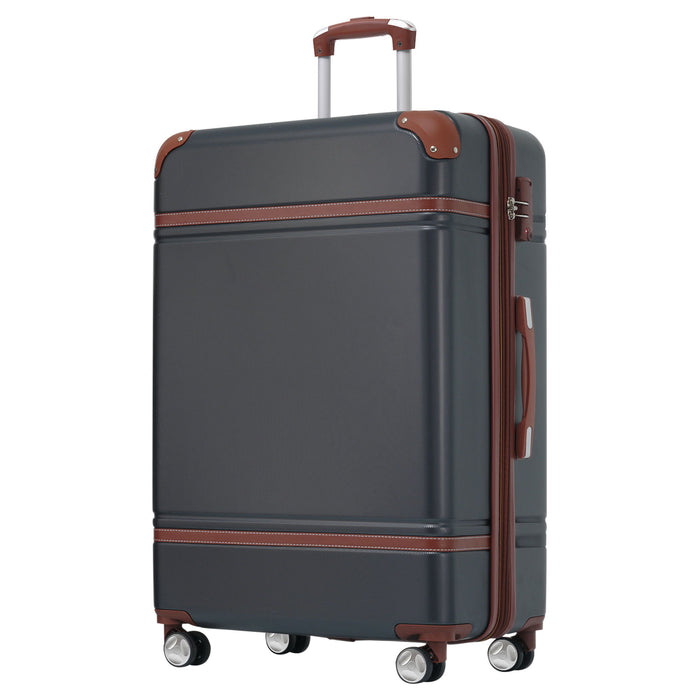 Hardshell Luggage With Tsa Lock, 28" Expandable Lightweight Suitcase With Spinner Wheels, Single Vintage Luggage