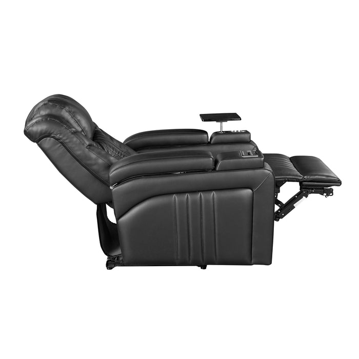 Power Recliner Home Theater Recliner With Power Adjustable Headrest, Wireless Charging Device, USB Port, Storage Arms, Cup Holder And Swivel Tray Table For Living Room