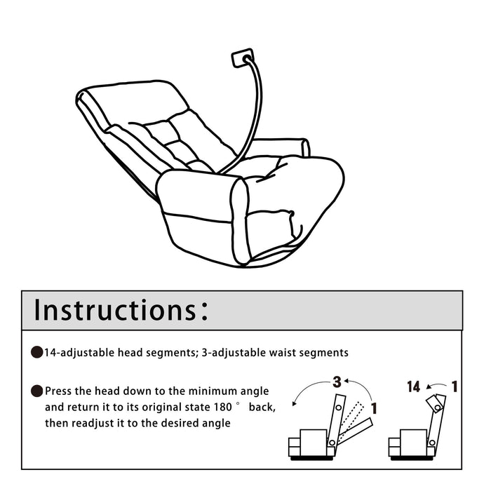 Adjustable Head And Waist Game Chair, Lounge Chair 360 Degree Rotatable - Gray