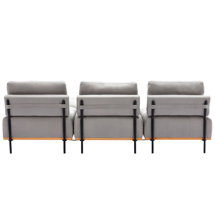 L-Shape Sectional Sofa 3 Seater Couches With A Removable Ottoman, Comfortable For Living Room