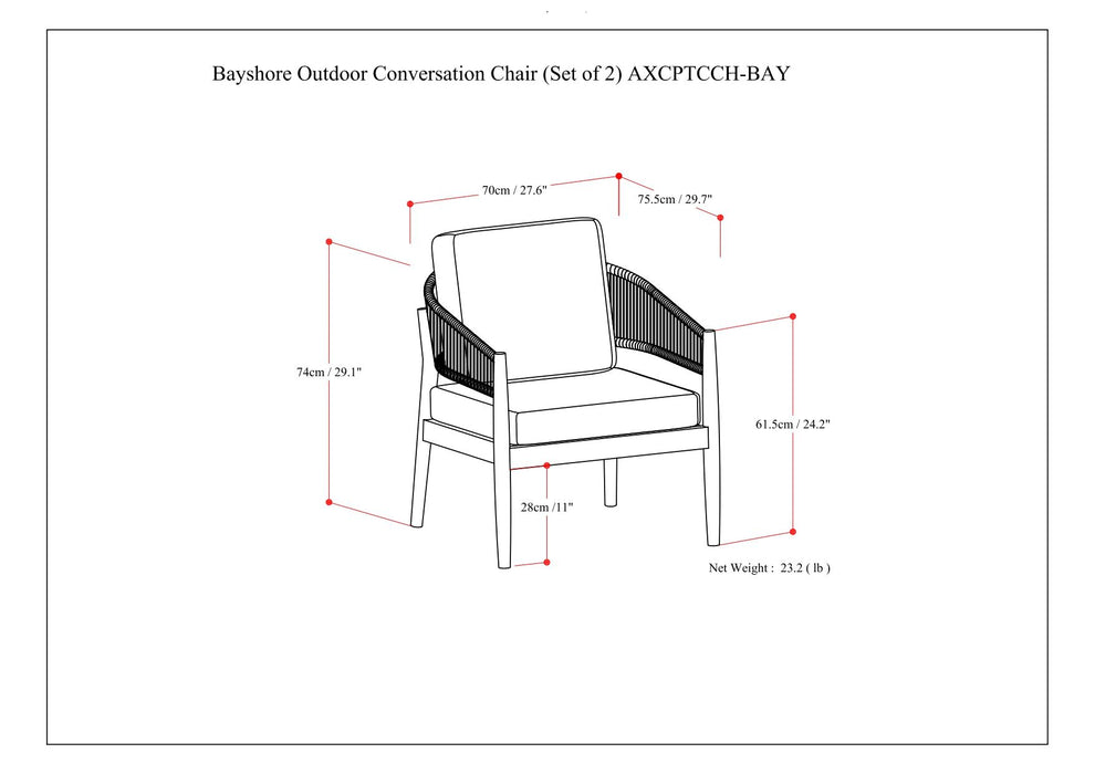 Bayshore - Outdoor Conversation Chair (Set of 2) - Natural