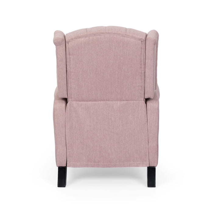 Wide Manual Wing Chair Recliner - Light Pink