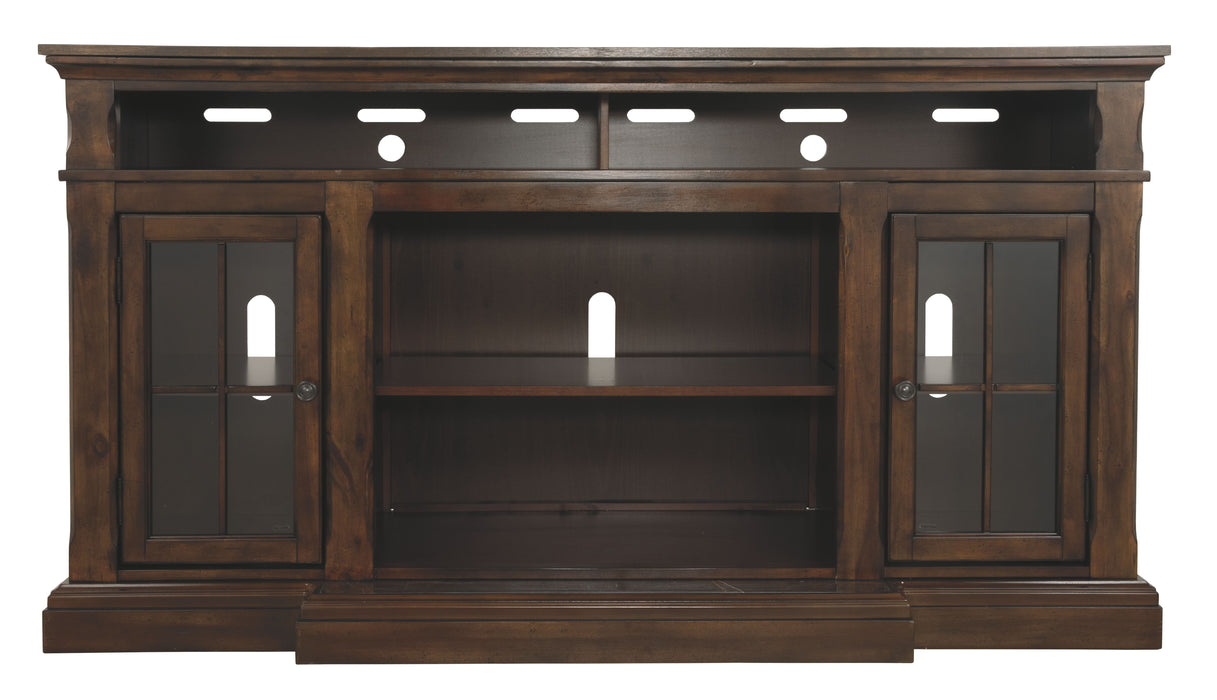 Roddinton - Dark Brown - Xl TV Stand W/Fireplace Option