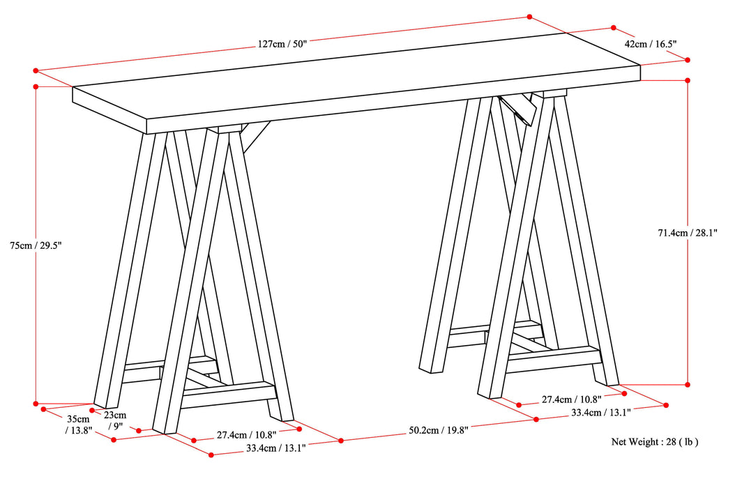 Sawhorse - Console Sofa Table