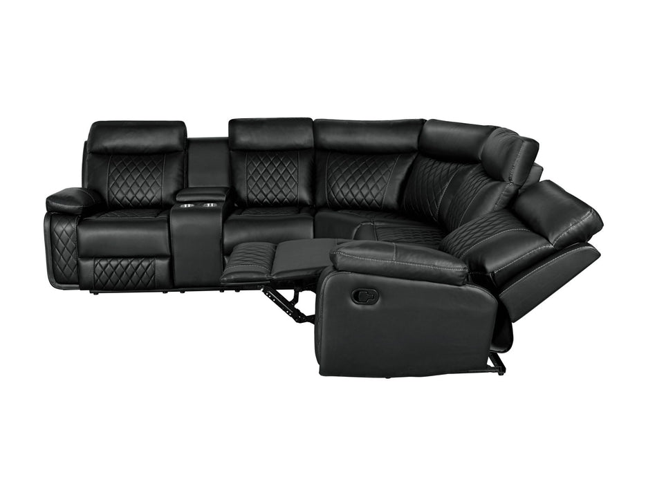 Home Theater Seating Manual Recliner With Cup Holder, Hide - Away Storage PU Reclining Sofa For Living Room, Home Theater