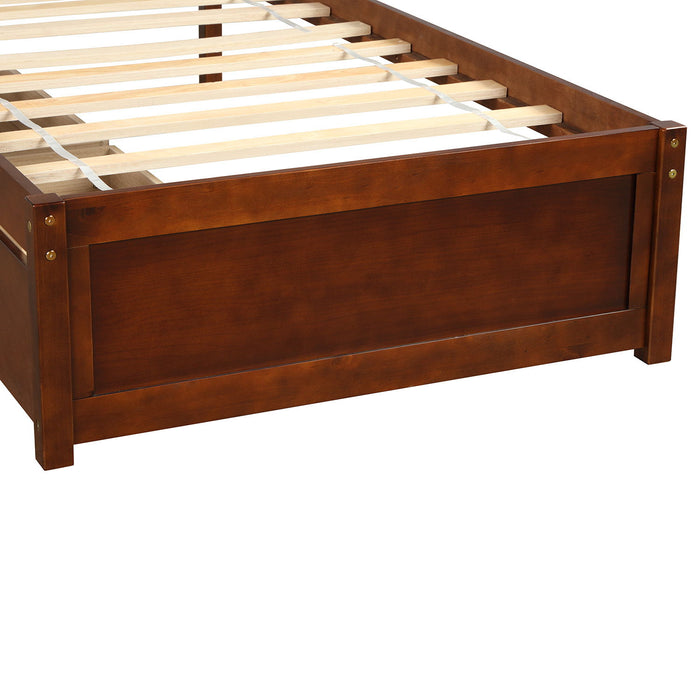 Platform Storage Bed Wood Bed Frame With Two Drawers And Headboard