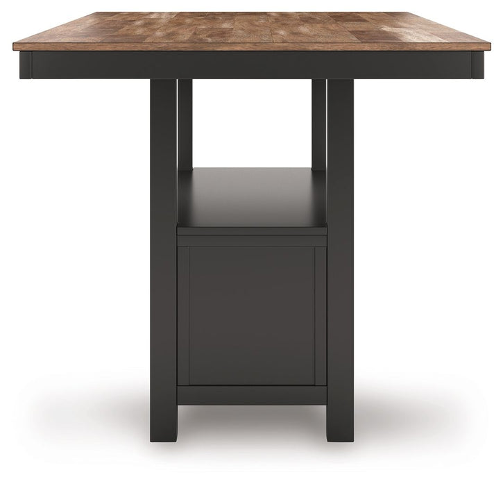 Wildenauer - Brown / Black - Rectangular Dining Room Counter Table