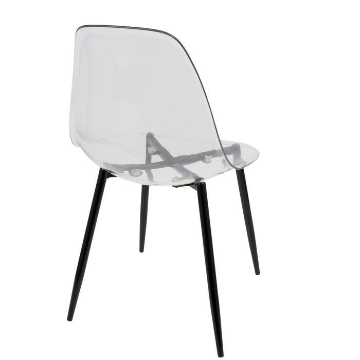 Clara - Mid-Century Modern Dining Chair (Set of 2) - Black / Clear