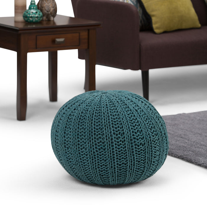 Shelby - Hand Knit Round Pouf