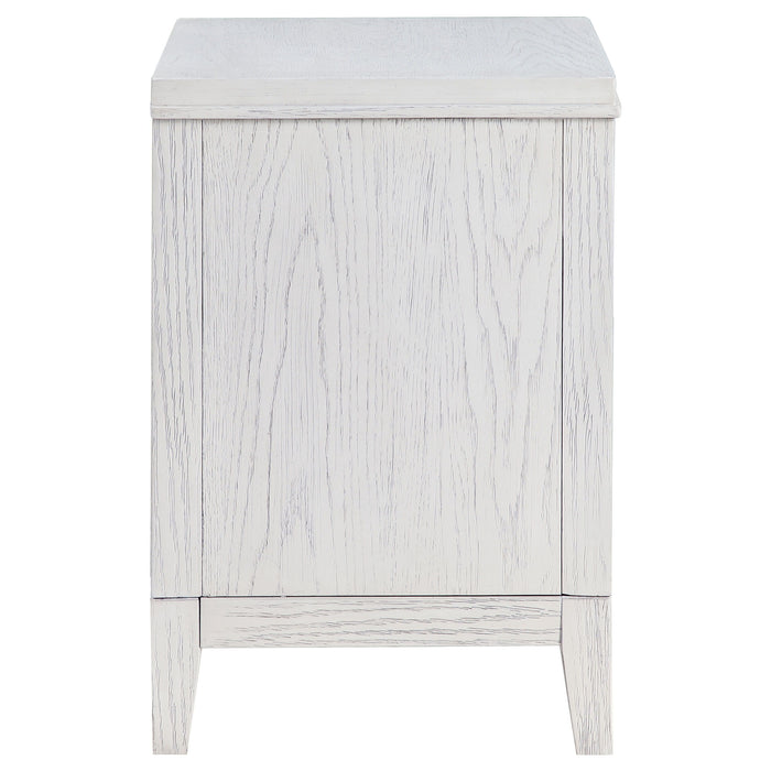 Marielle - 2 Drawer Nightstand Bedside Table - Distressed White