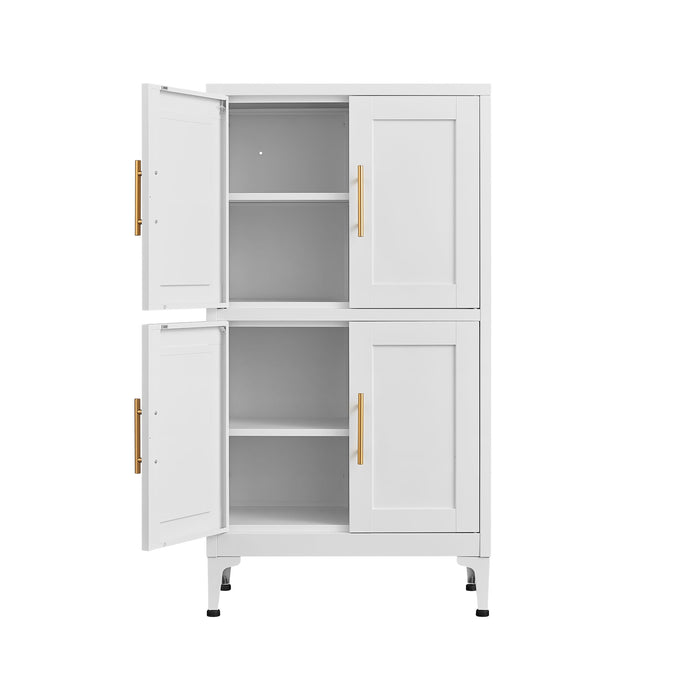 Metal Kitchen Storage Cabinet, Kitchen Pantry Storage Cabinet With Doors And Shelves, Storage Cabinet With Adjustable Leveling Foot For Kitchen, Living Room And Dining Room