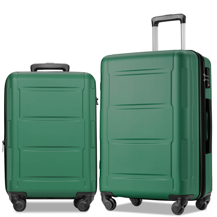 Expanable Spinner Wheel 2 Piece Luggage Set ABS Lightweight Suitcase With Tsa Lock 20" / 24"