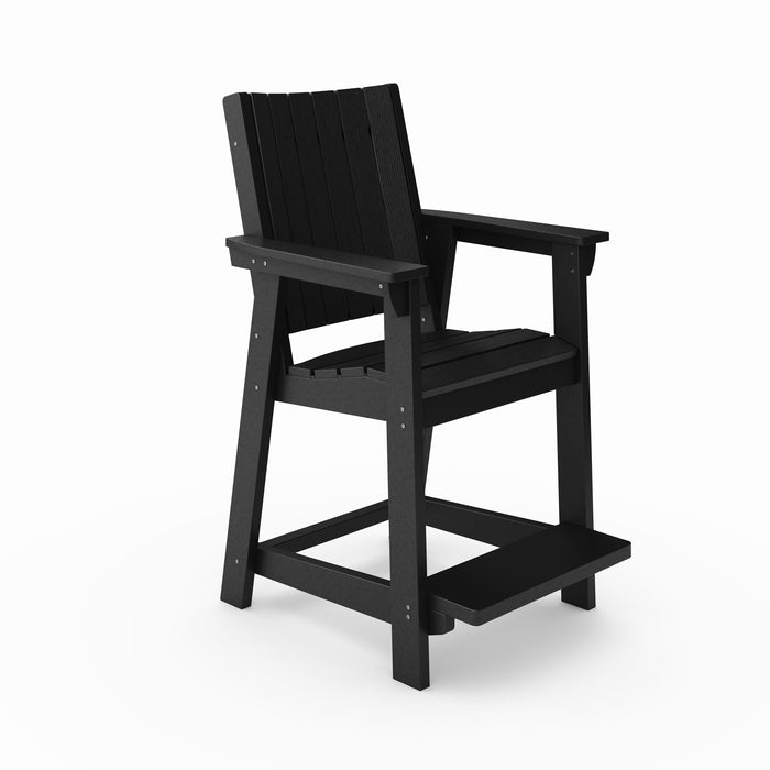 Modern Counter Chair Sleek HDPE Poly Lumber For Dining, Patio, And Garden Comfort