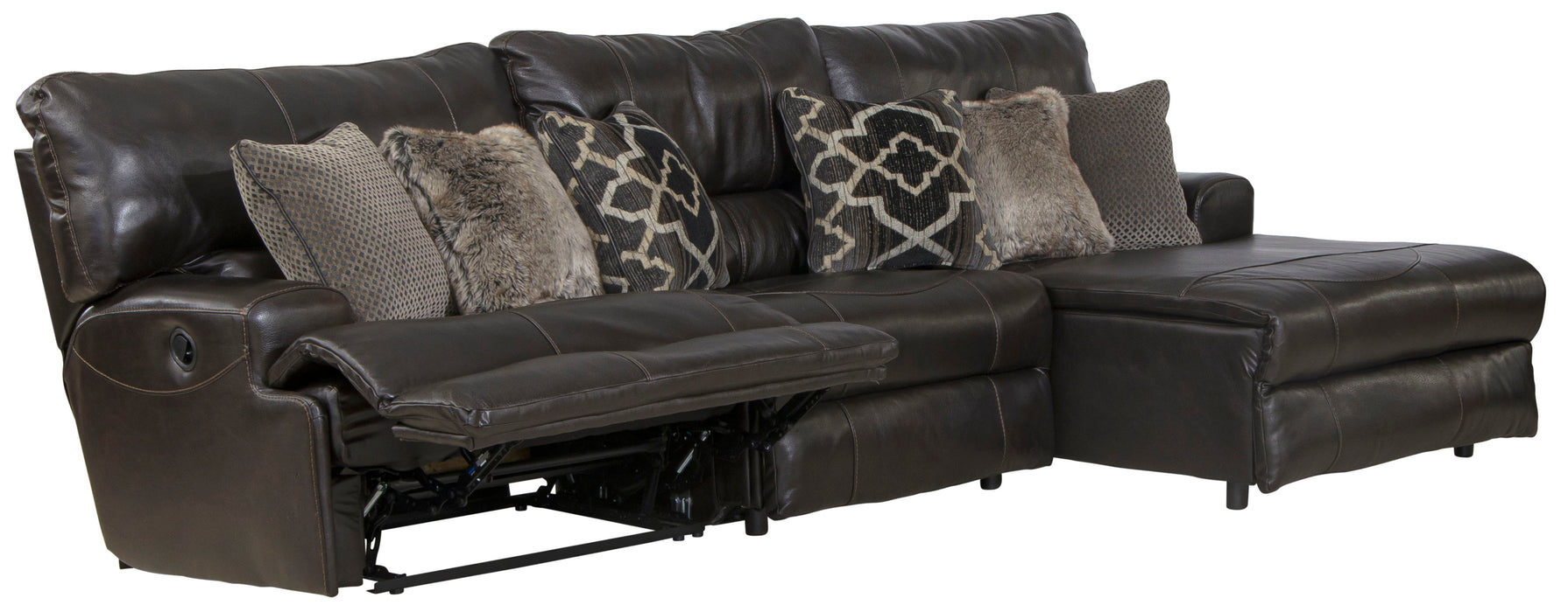 Como - 3 Piece Italian Leather Match Reclining Sofa