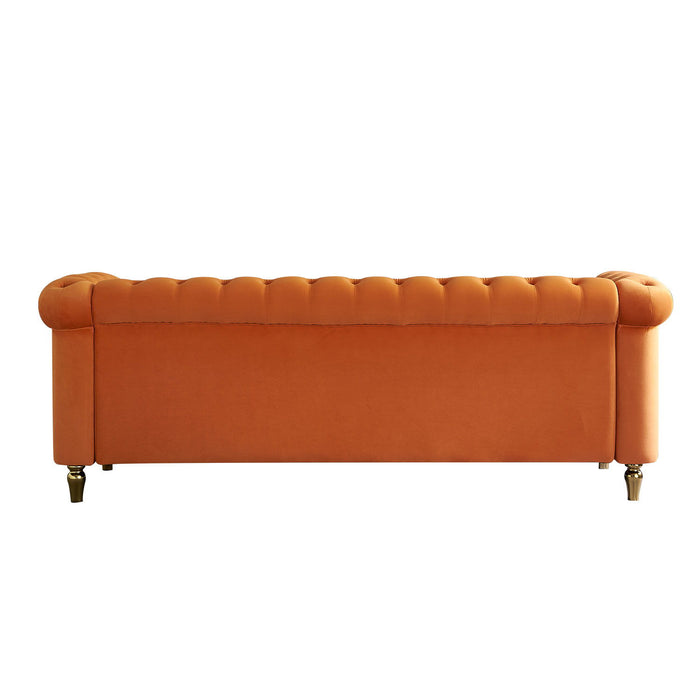 Chesterfield - Velvet Sofa 84.65" For Living Room