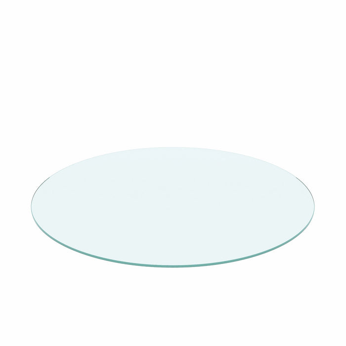 36" Round Tempered Glass Table Top Clear Glass 1 / 4" Thick Flat Polished Edge - Transparent