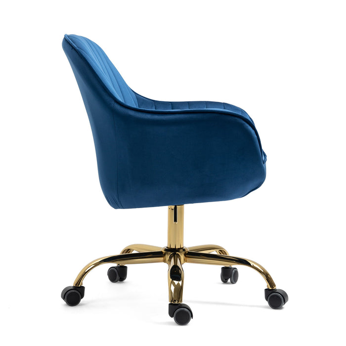 Swivel Chair With High Back, Adjustable Working Chair With Golden Base