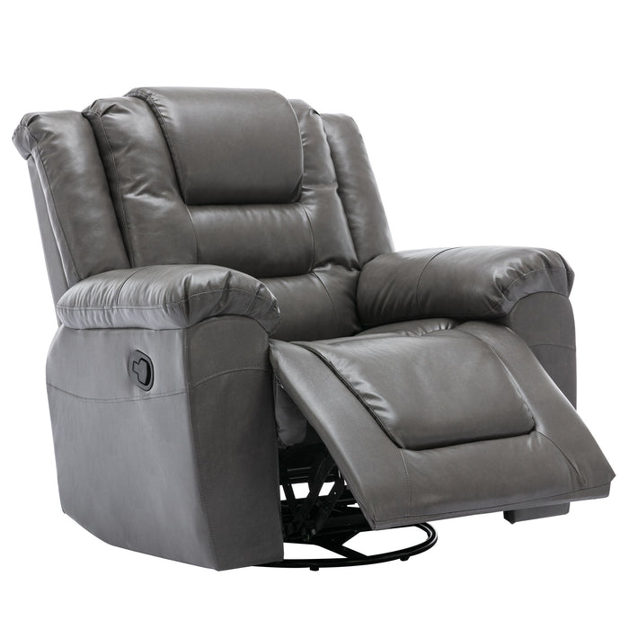 360° Swivel And Rocking Home Theater Recliner Manual Recliner Chair With Wide Armrest For Living Room