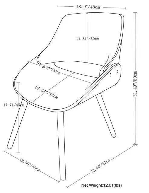 Malden - Bentwood Dining Chair with Wood Back