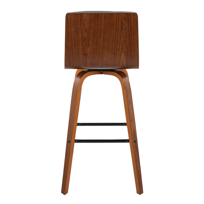 Vasari - Mid Century Modern Fixed Height Barstool With Swivel With Square Footrest (Set of 2)