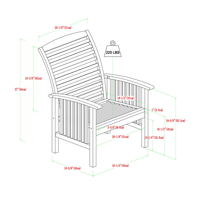 Modern 2 Piece Chevron Patio Chairs