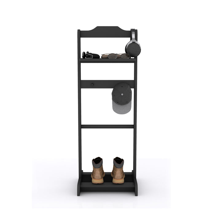 Accent Portable Garment Rack, Clothes Valet Stand With Storage Organizer