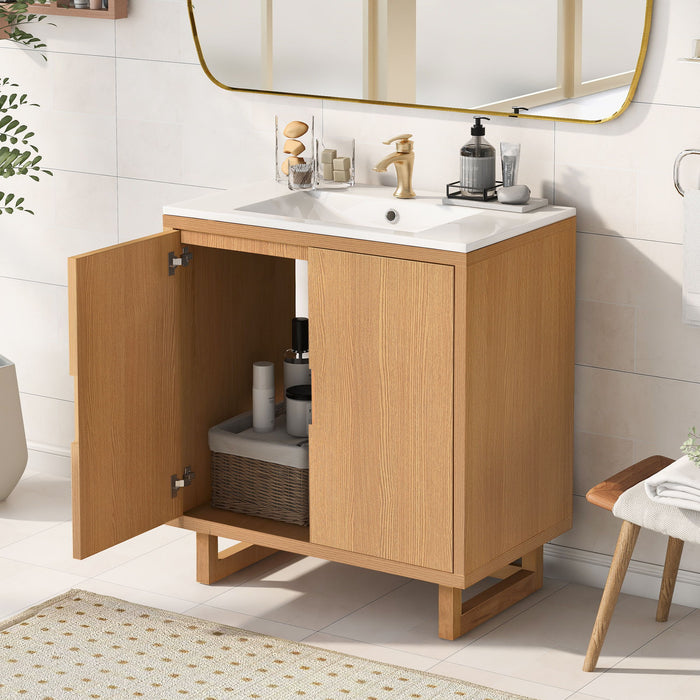 Bathroom Vanity Set With Sink, Combo Cabinet, Bathroom Storage Cabinet, Solid Wood Frame