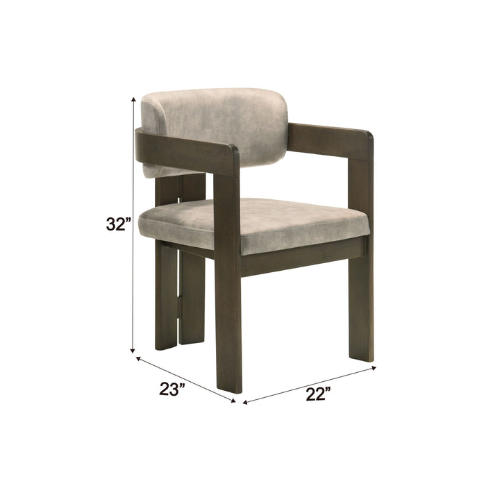 Destin - Polished Microfiber Side Chair (Set of 2) - Light Gray