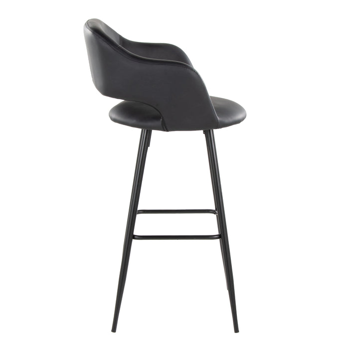 Margarite - Contemporary Fixed Height BarStool With Square Footrest (Set of 2)