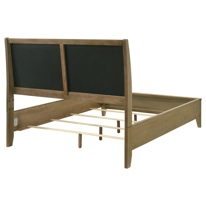 Granada - Upholstered Eastern King Panel Bed - Natural Pine