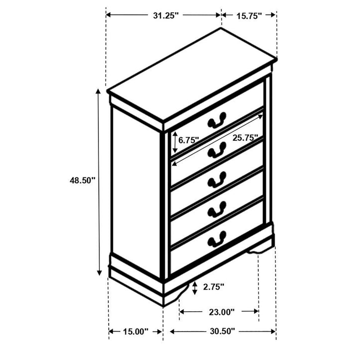 Louis Philippe - Five-drawer Chest